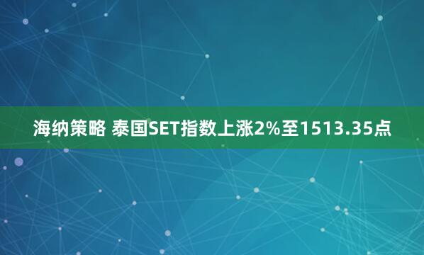 海纳策略 泰国SET指数上涨2%至1513.35点